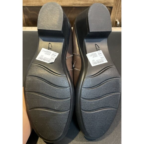 Clarks Women’s Leather Genette Curve Brown Loafer Shoes Size 9M Office Career - Picture 5 of 6